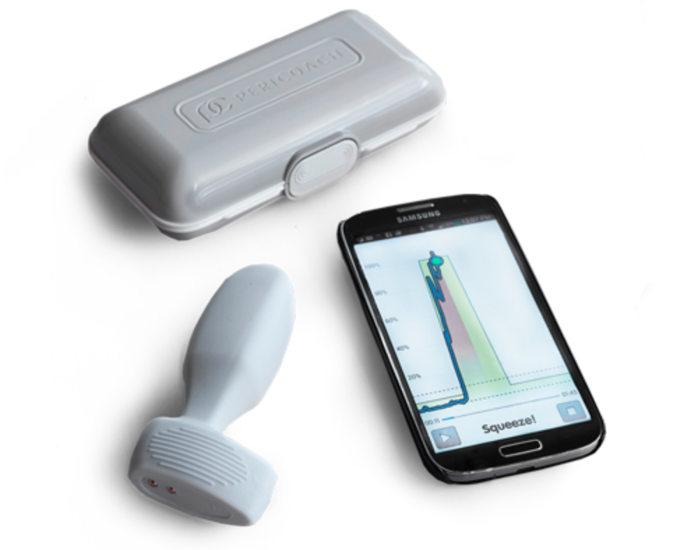 Pericoach System for pelvic floor biofeedback with a phone app which can also connect to your physiotherapist