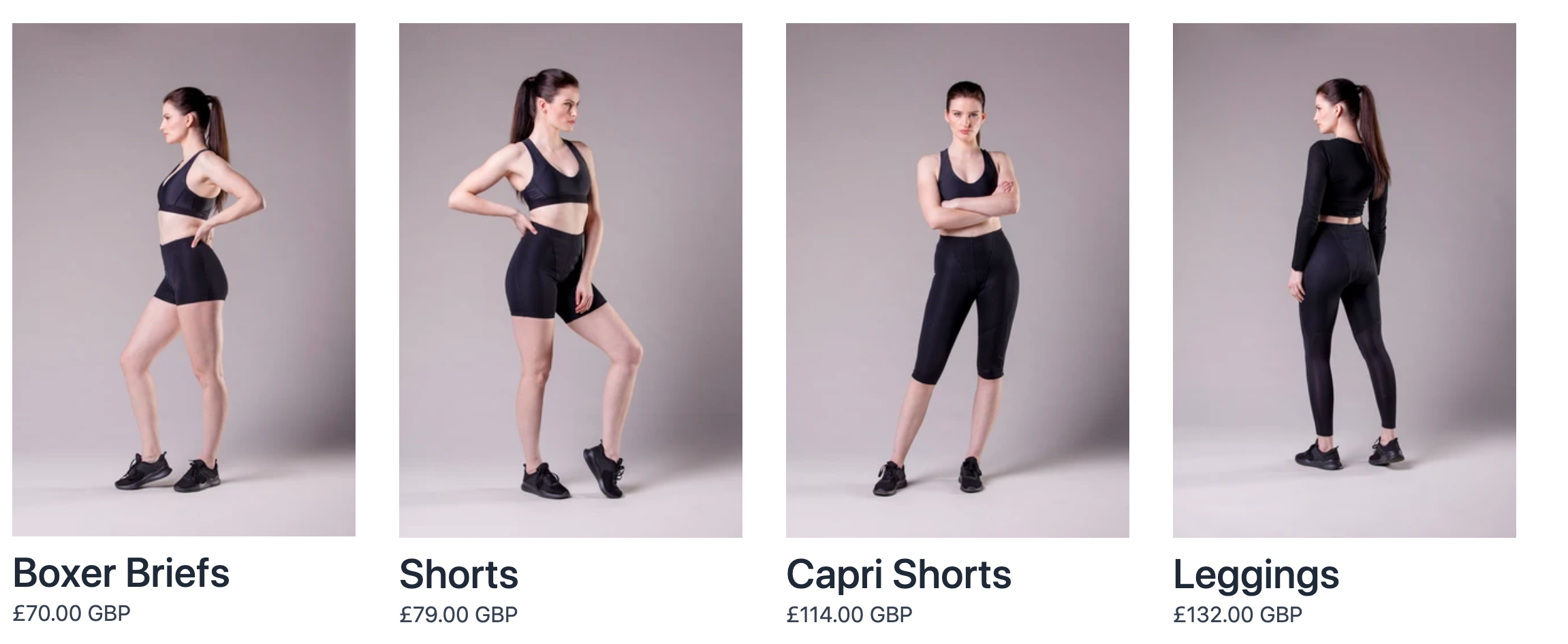 EVB sports shorts in 4 styles